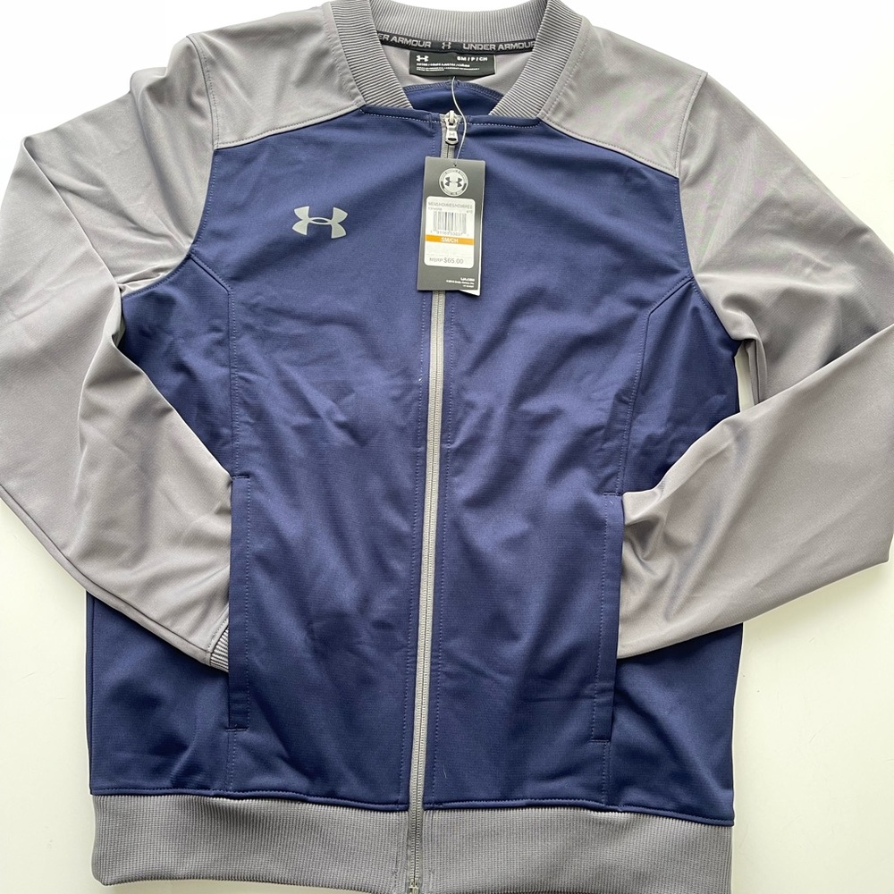 Under Armour Full Zip Sweater, Blu/Grey, Men’s S, NWT